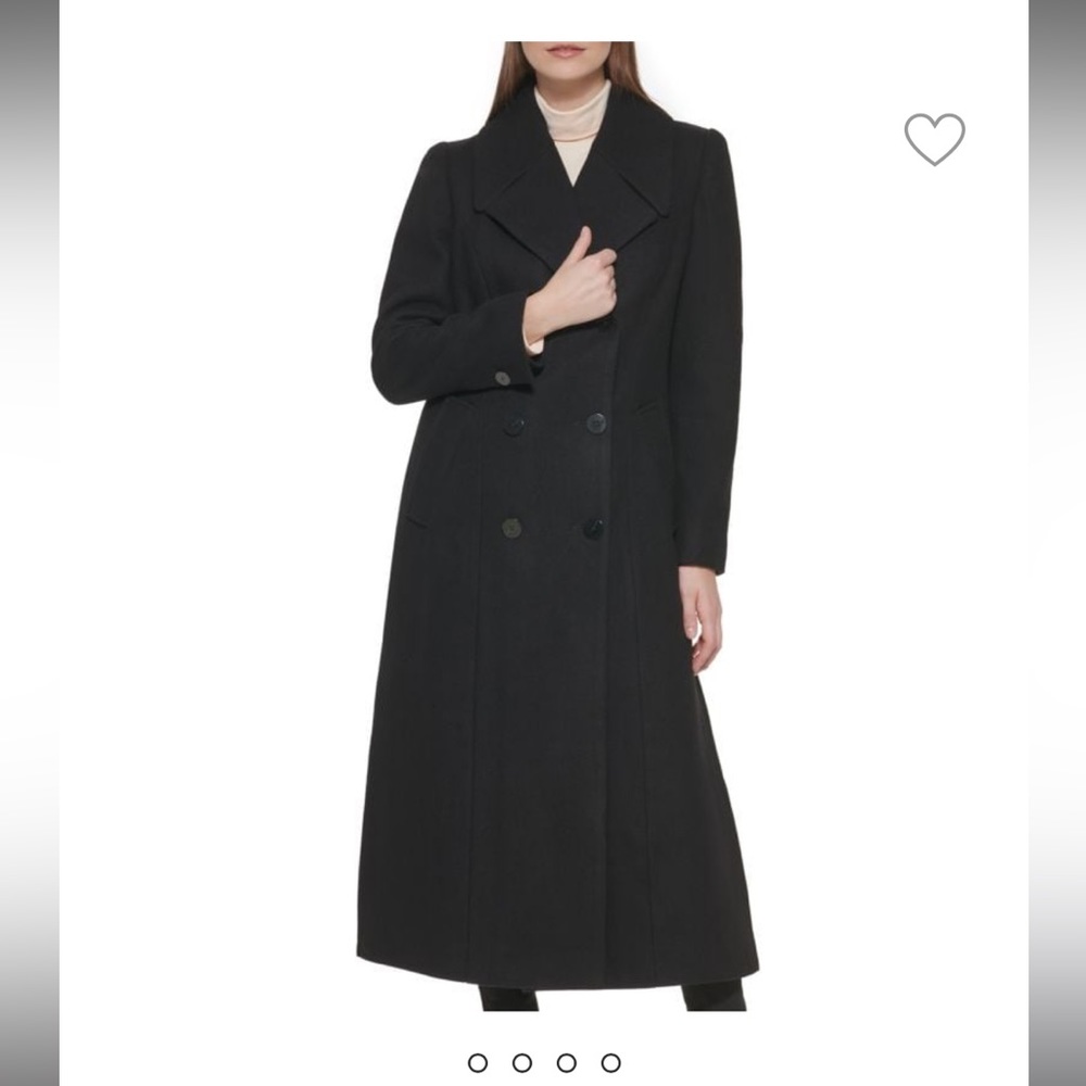 Kenneth Cole Double Breasted Long Wool Coat